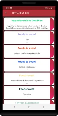 Thyroid Diet Tips - Hypothyroi android App screenshot 1